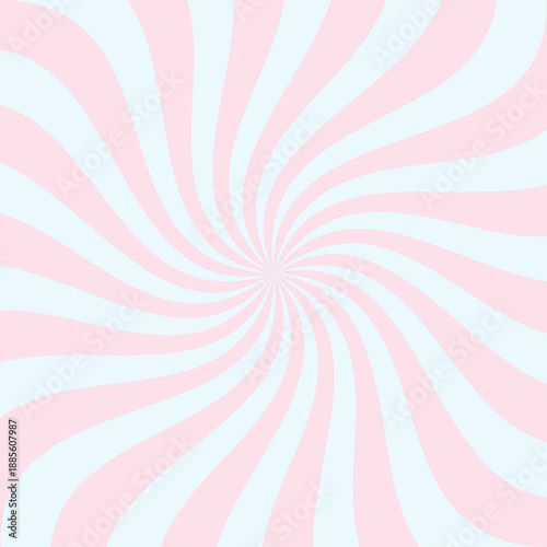 Candy pink spiral background. Strawberry ice cream pattern. Rose pastel pattern with smooth swirling curves. Soft, wavy, spiral design for banners, posters, templates. Abstract vector illustration