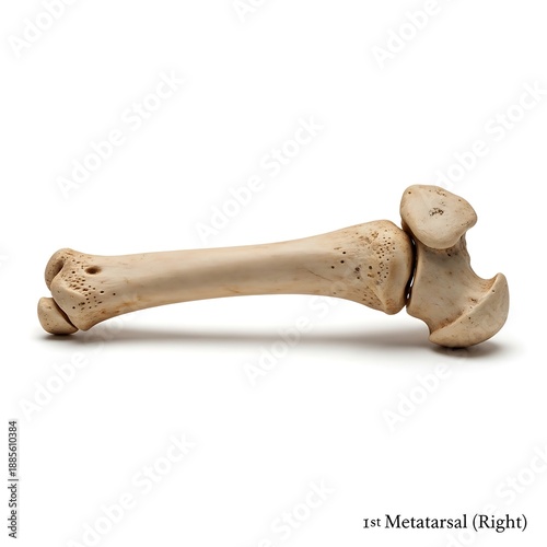 Right first metatarsal bone foot anatomy skeletal detailed scientific representation