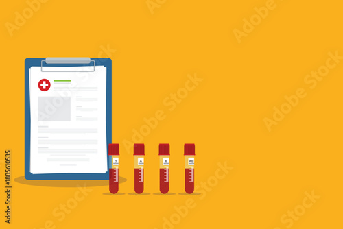 Human blood samples in a medical laboratory ready to be tested, healthcare background.	