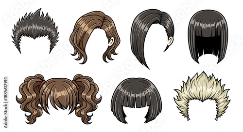Collection of diverse hairstyles for men and women