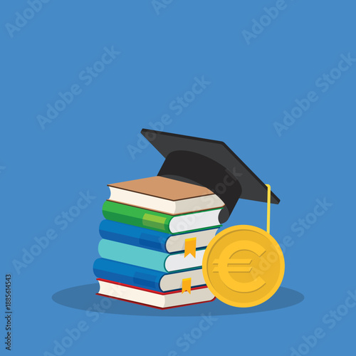 Student scholarship for college and university. Tuition fees for education, investment in scholarship concept.	