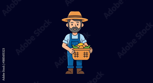 Farmer Holding Fresh Produce.