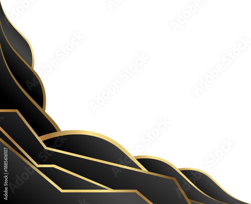 Elegant black gold wave pattern background