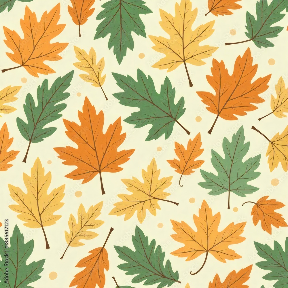 Fototapeta premium seamless pattern with autumn leaves