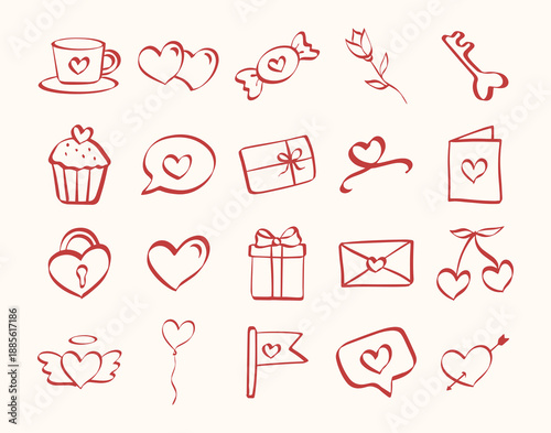 set of icons for valentine days