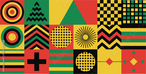 African Geometric Pattern Black History Illustration