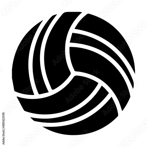 Volleyball Vector Icon Isolated on White Background for Sport, Team, Match, and Tournament Design
