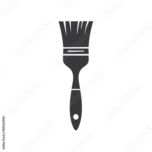 Paintbrush Silhouette Icon, Painting Tool for Art Projects and Creative Endeavors Simple Graphic
