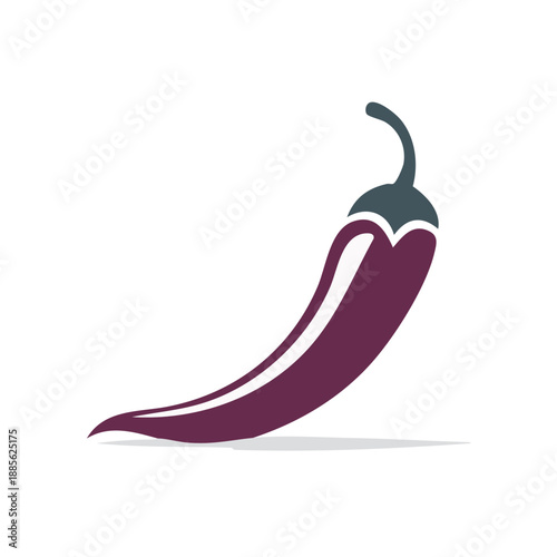 Abstract Chili Pepper Illustration Modern Design Isolated on White