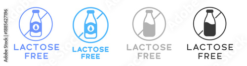 Lactose Free Label Vector Design. Food Allergens Badges.