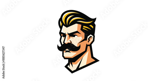 Moustached man portrait