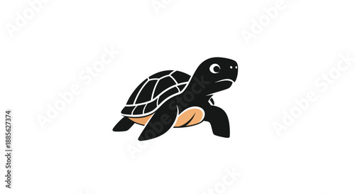 Cartoon black turtle