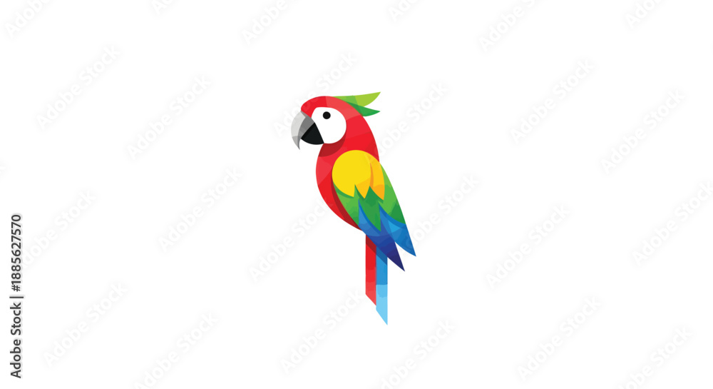 Obraz premium Geometric, stylized parrot