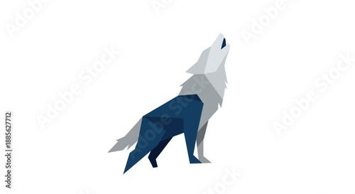 Geometric wolf howling