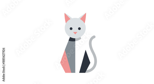 Geometric style cat illustration