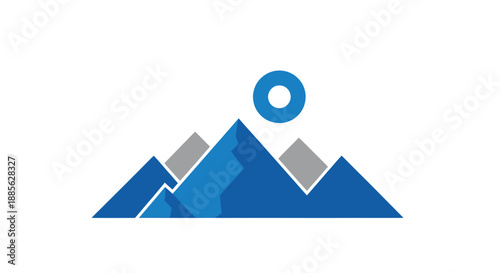 Mountains & sun graphic