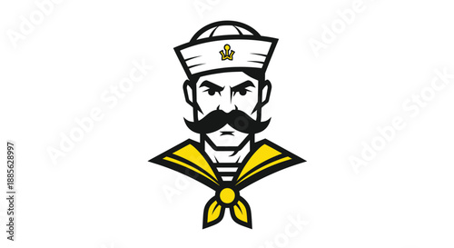 Sailor portrait with mustache and hat