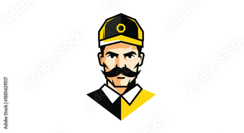 Man with mustache in yellow/black cap