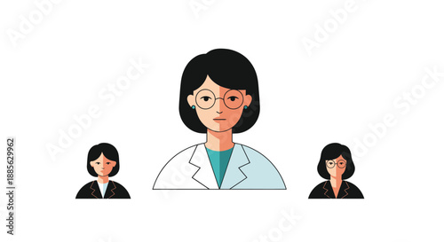 A trio of illustrated women