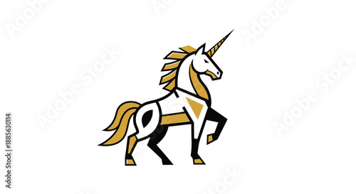 Geometric unicorn prances