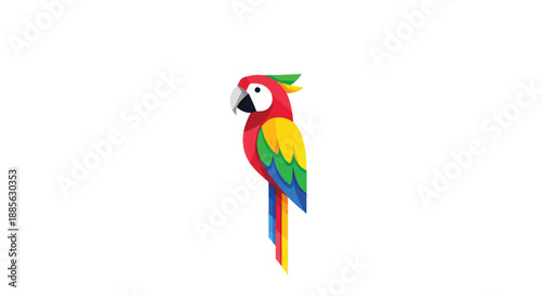 Brightly colored cartoon macaw illustration on a plain background
