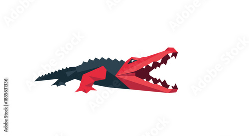Geometric gator open jaws