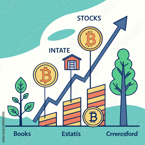 Wealth growth with diversified investments and bitcoin