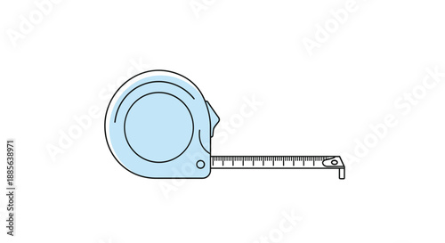 Professional retractable steel tape measure with a blue plastic case for construction, tailoring, and household repairs.