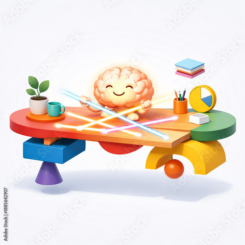 Creative Brain Productivity Concept for Education and Innovation Design Use