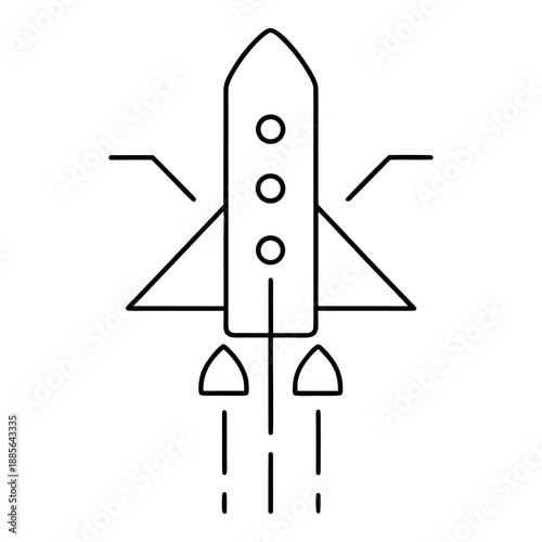 Startup Rocket Launching Outline Icon On Transparent Background