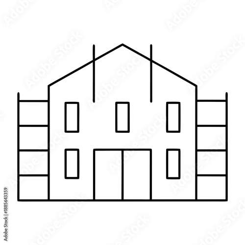 Stock Exchange Building Outline Icon On Transparent Background