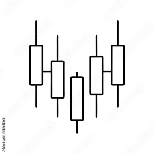 Stock Market Candlestick Outline Icon On Transparent Background