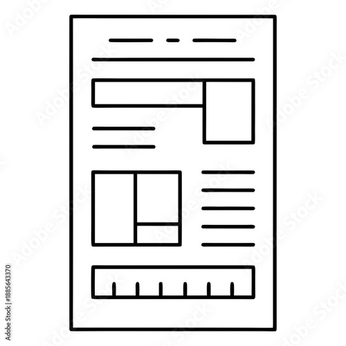 Tax Form Outline Icon On Transparent Background