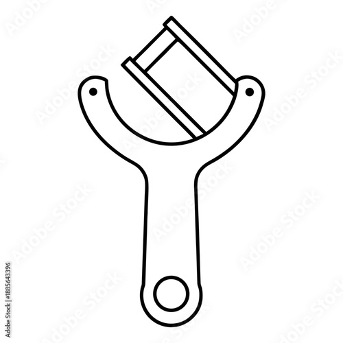 Vegetable Peeler Sharp Blade Line Art Vector On Transparent Background