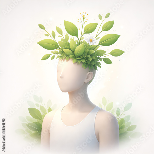 Human Mind Growth Concept for Mental Wellness Background and Creative Design Use