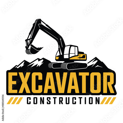 Excavator construction logo