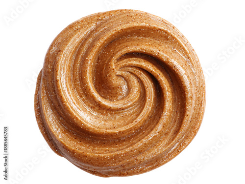 A delicious swirl of nut butter, perfectly swirled to showcase the creamy texture and rich color. A culinary delight. Isolated Transparent Background, PNG