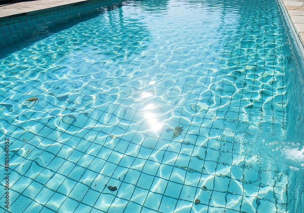 Obraz premium Swimming pool with sunlight reflections