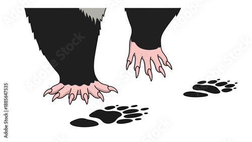 Animal Paw Prints Vector Illustration Graphic Design Template for Wildlife and Nature Themes