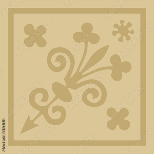 Vector gold ancient Roman ornament elements. Classic European parts of patterns. Lili and Krovns
