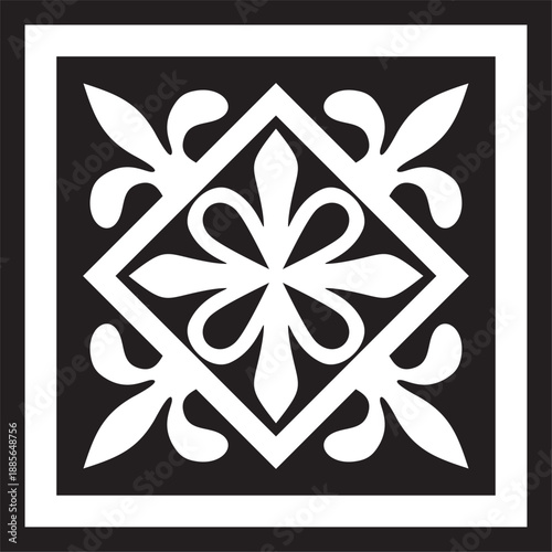 Vector black monochrome ancient Roman ornament elements. Classic European parts of patterns. Lilies and crowns