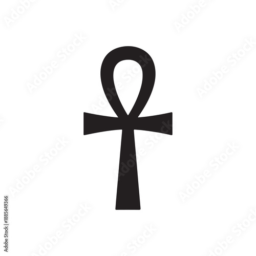 Ankh symbol silhouette vector art white background