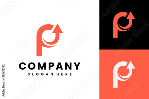 Letter P spark logo design unique