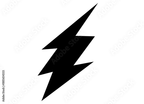 Free Download Black Lightning Bolt Icon in Modern Minimalist Style with High Contrast Lighting on White Background for Graphic Design - GFXLoad