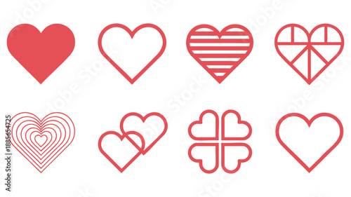 Collection of creative heart shapes
