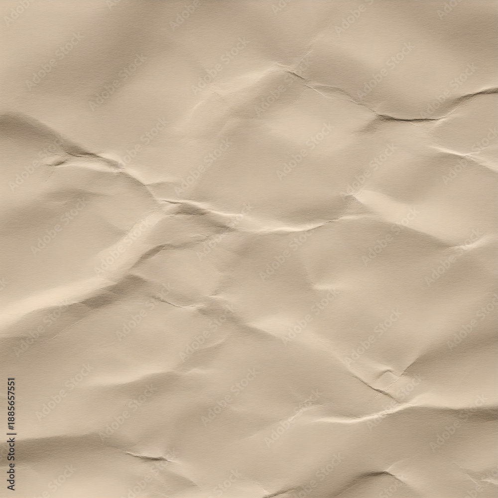 Fototapeta premium Crumpled beige paper texture for background and overlay designs