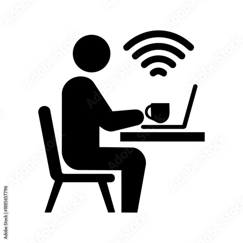 Remote productivity symbol expressing focused work, digital efficiency, and modern work from home routines.