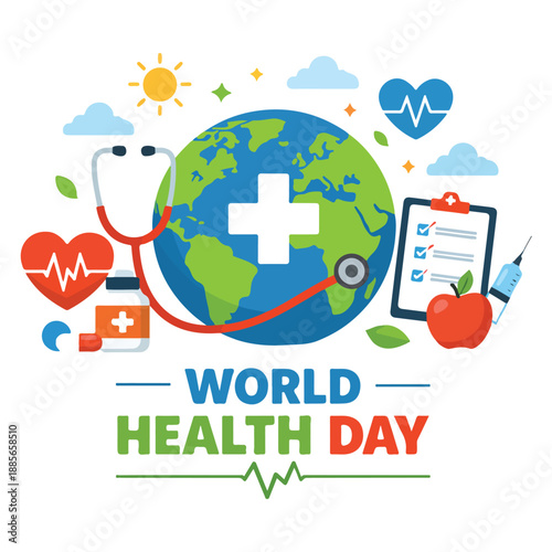 World health day concept vector design