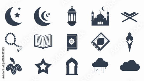 Islamic Symbols and Icons Collection.