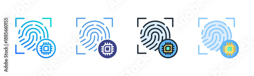 Biometrics Icon Set Multiple Style Collection